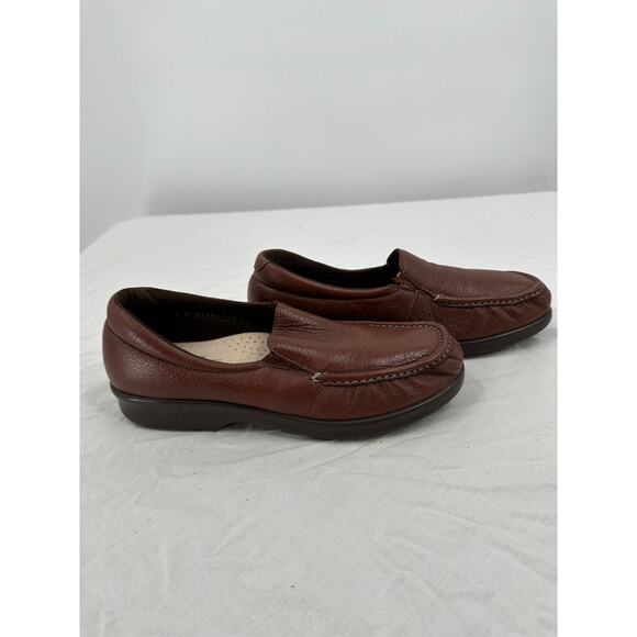 SAS Womens Comfort Shoes Size 8 Twin Slip On Loafers Brown Casual Classic - Picture 3 of 11